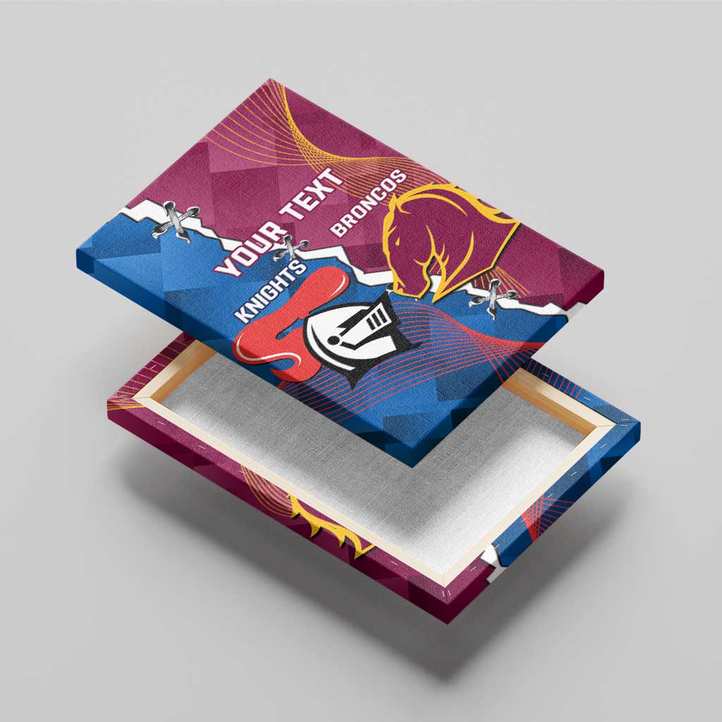 Custom Broncos And Knights Rugby Canvas Wall Art Dynamic Version
