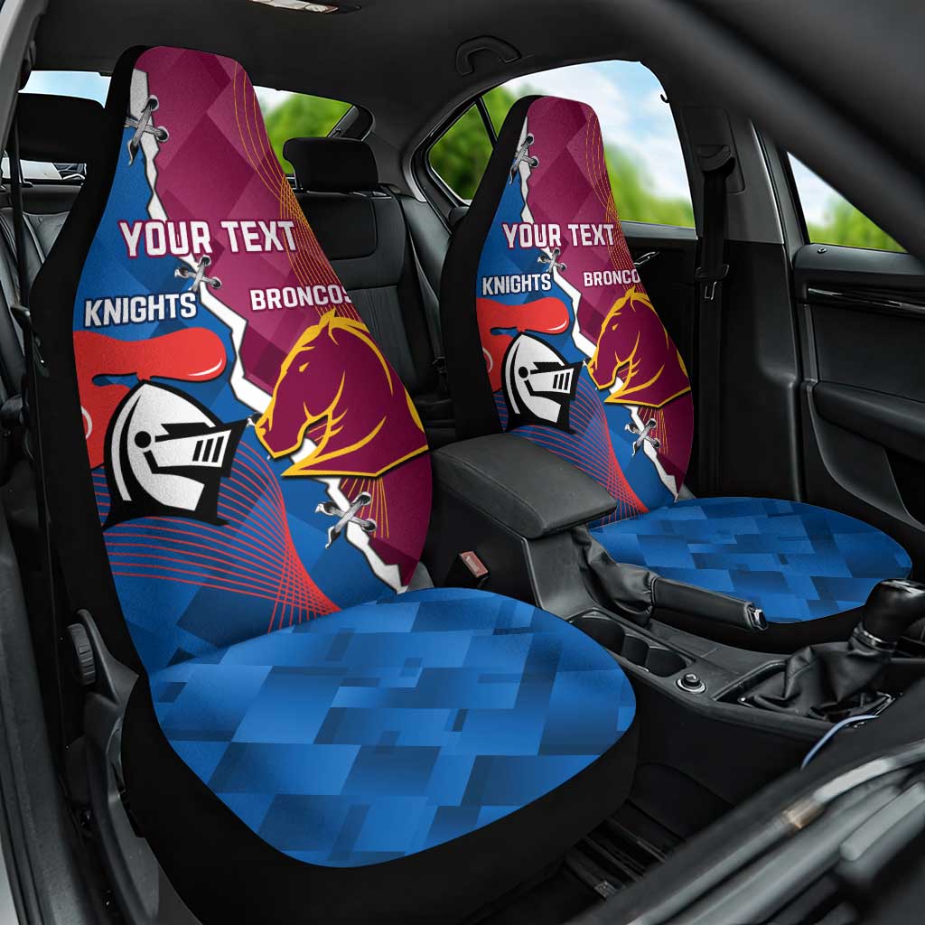 Custom Broncos And Knights Rugby Car Seat Cover Dynamic Version
