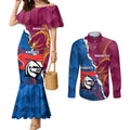 Custom Broncos And Knights Rugby Couples Matching Mermaid Dress and Long Sleeve Button Shirt Dynamic Version