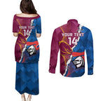 Custom Broncos And Knights Rugby Couples Matching Puletasi and Long Sleeve Button Shirt Dynamic Version
