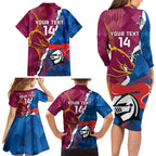 Custom Broncos And Knights Rugby Family Matching Long Sleeve Bodycon Dress and Hawaiian Shirt Dynamic Version