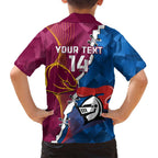 Custom Broncos And Knights Rugby Family Matching Off Shoulder Maxi Dress and Hawaiian Shirt Dynamic Version
