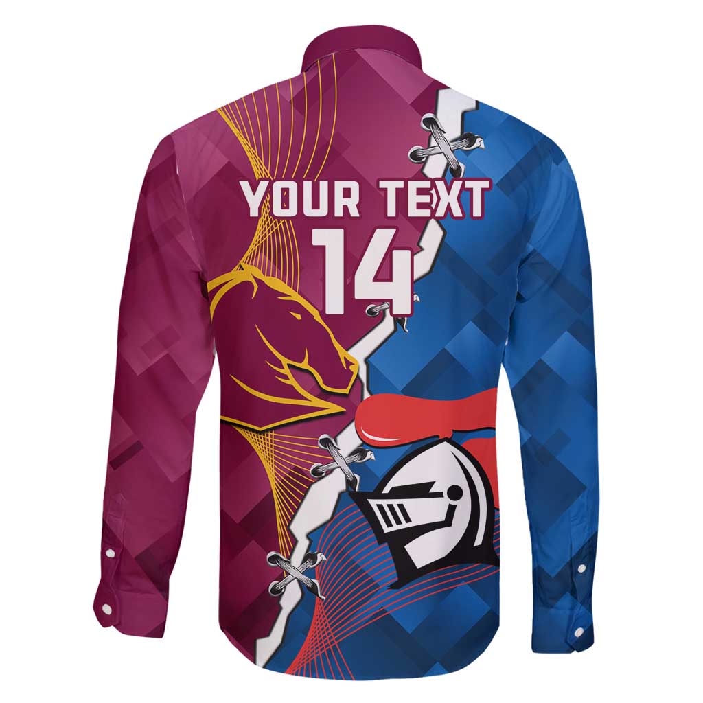 Custom Broncos And Knights Rugby Family Matching Puletasi and Hawaiian Shirt Dynamic Version