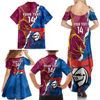Custom Broncos And Knights Rugby Family Matching Summer Maxi Dress and Hawaiian Shirt Dynamic Version