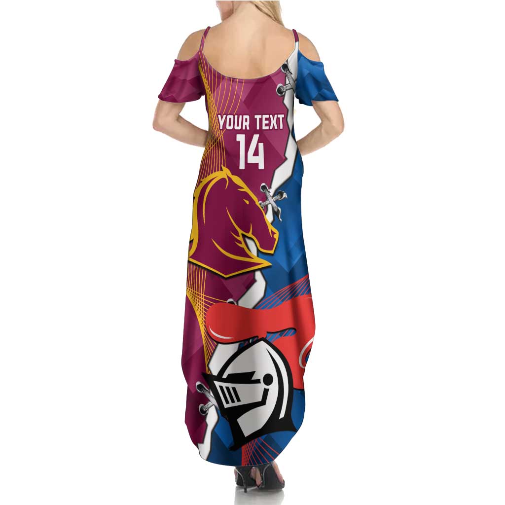 Custom Broncos And Knights Rugby Family Matching Summer Maxi Dress and Hawaiian Shirt Dynamic Version