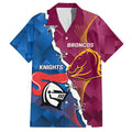 Custom Broncos And Knights Rugby Family Matching Tank Maxi Dress and Hawaiian Shirt Dynamic Version