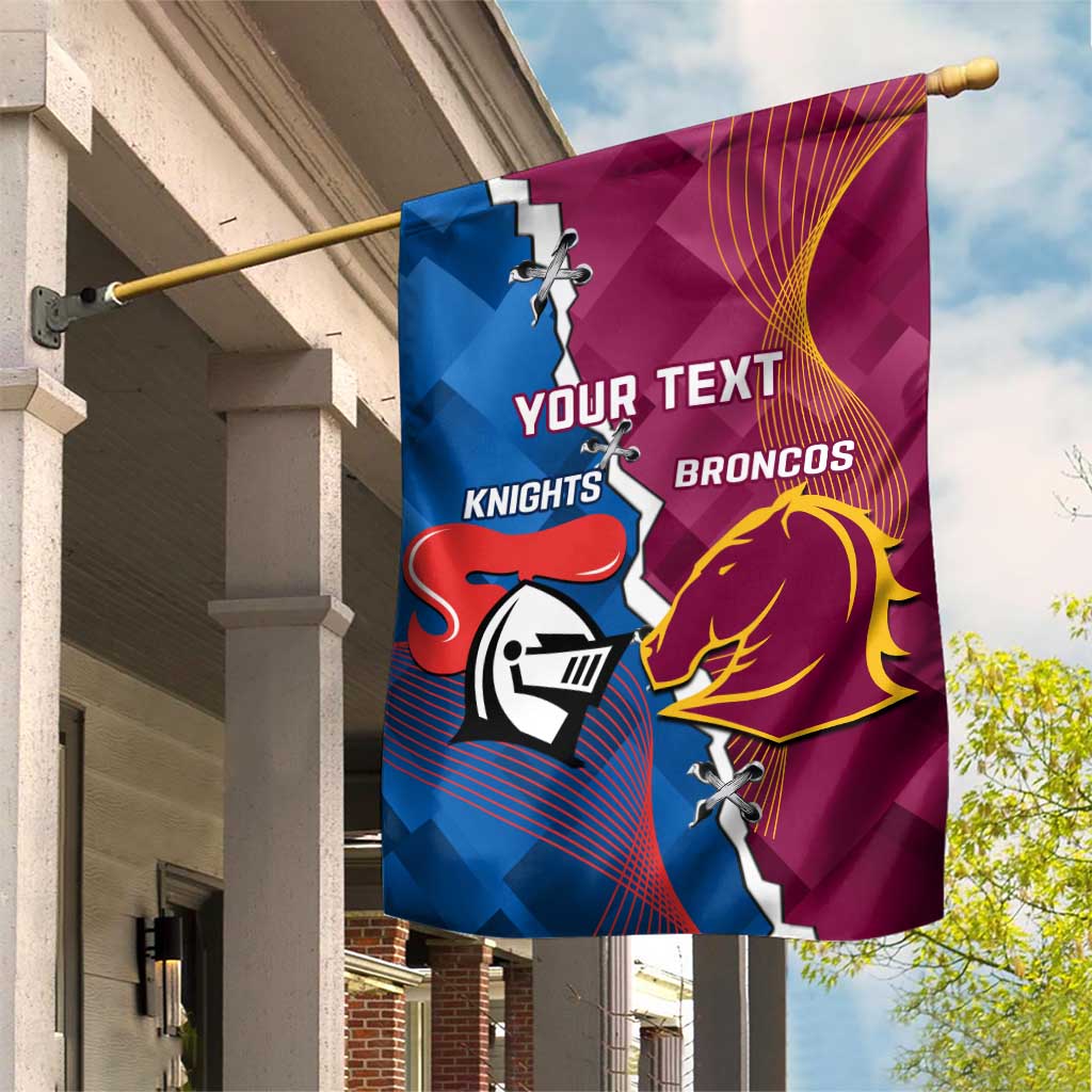 Custom Broncos And Knights Rugby Garden Flag Dynamic Version