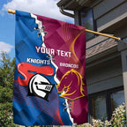 Custom Broncos And Knights Rugby Garden Flag Dynamic Version
