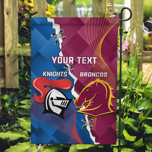 Custom Broncos And Knights Rugby Garden Flag Dynamic Version