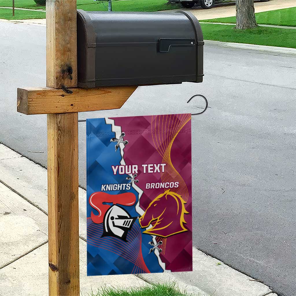 Custom Broncos And Knights Rugby Garden Flag Dynamic Version