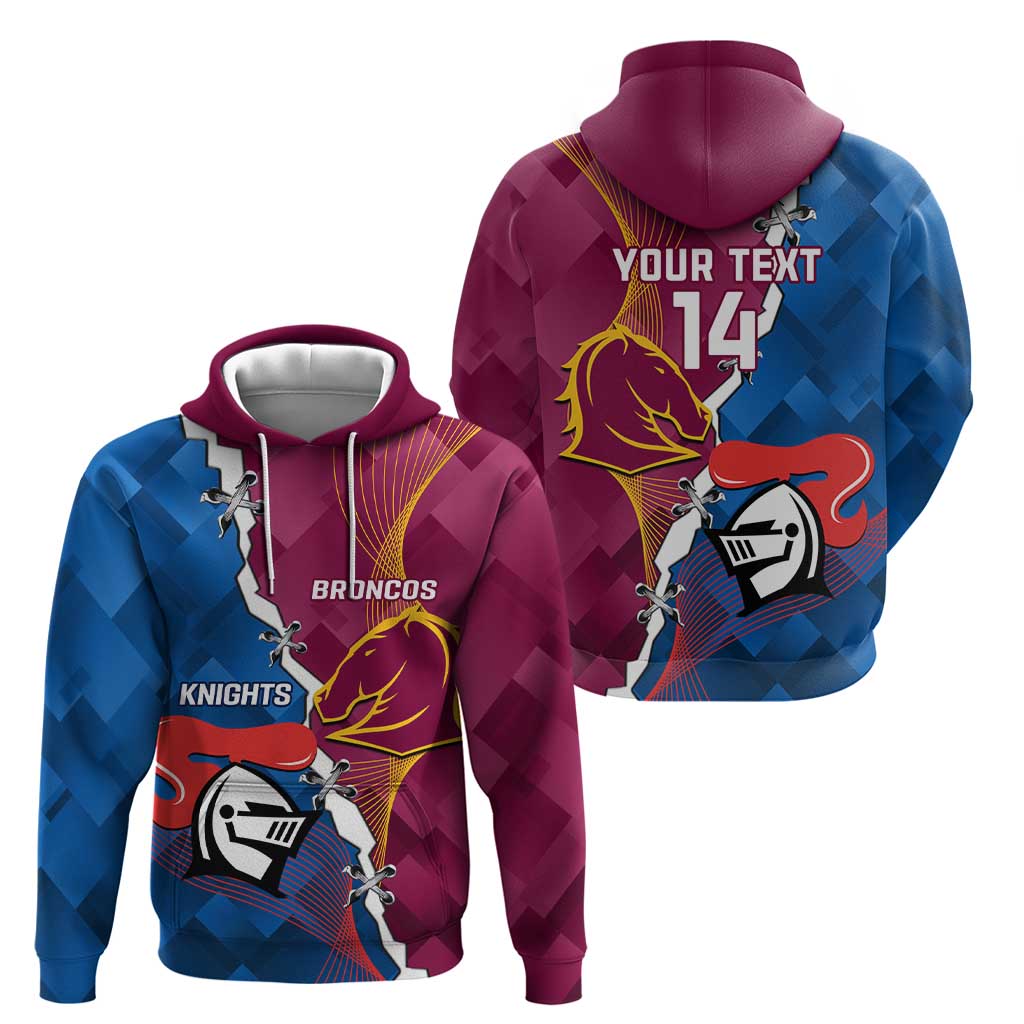 Custom Broncos And Knights Rugby Hoodie Dynamic Version