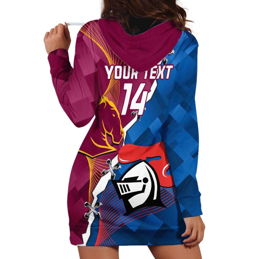 Custom Broncos And Knights Rugby Hoodie Dress Dynamic Version