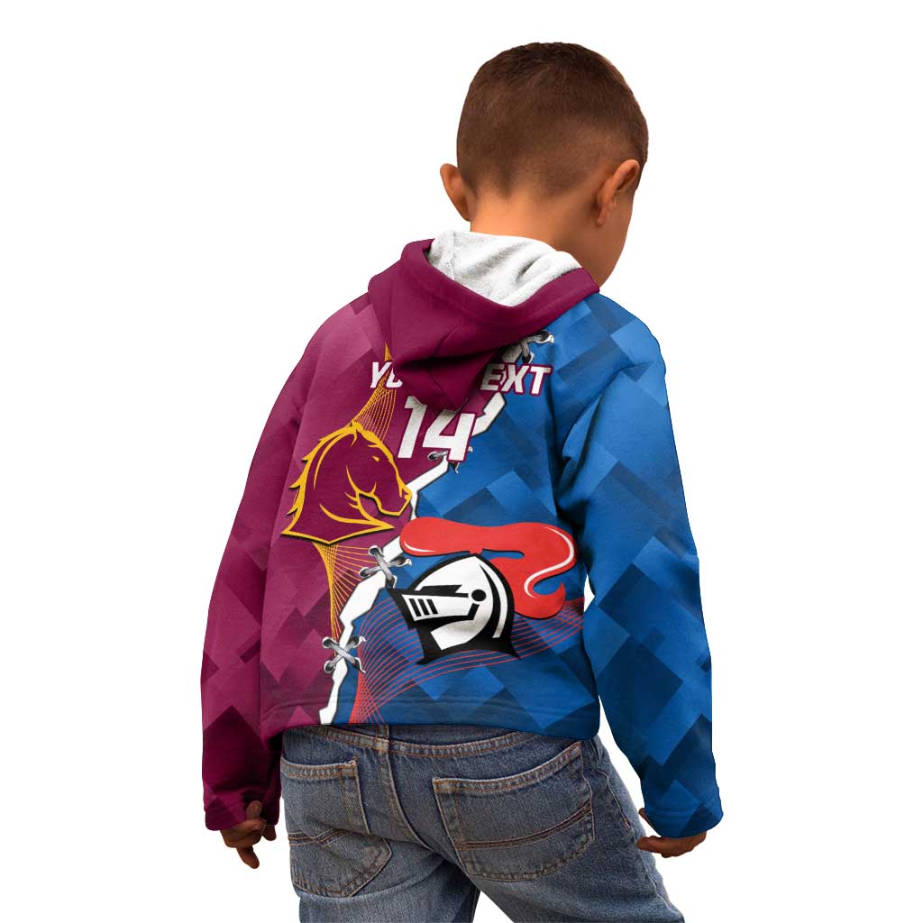 Custom Broncos And Knights Rugby Kid Hoodie Dynamic Version