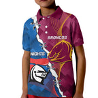 Custom Broncos And Knights Rugby Kid Polo Shirt Dynamic Version