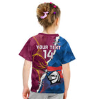 Custom Broncos And Knights Rugby Kid T Shirt Dynamic Version