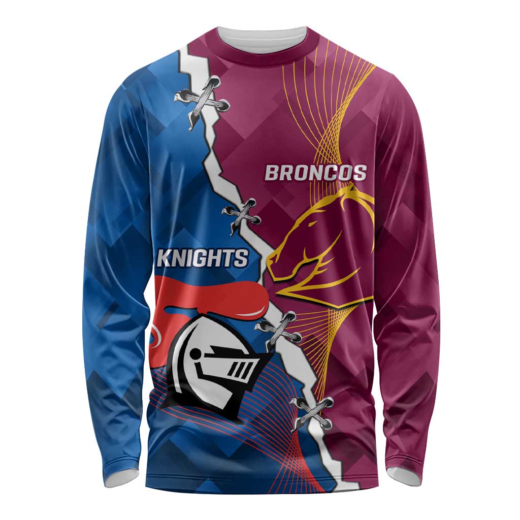 Custom Broncos And Knights Rugby Long Sleeve Shirt Dynamic Version