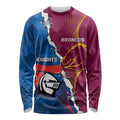 Custom Broncos And Knights Rugby Long Sleeve Shirt Dynamic Version