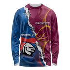Custom Broncos And Knights Rugby Long Sleeve Shirt Dynamic Version
