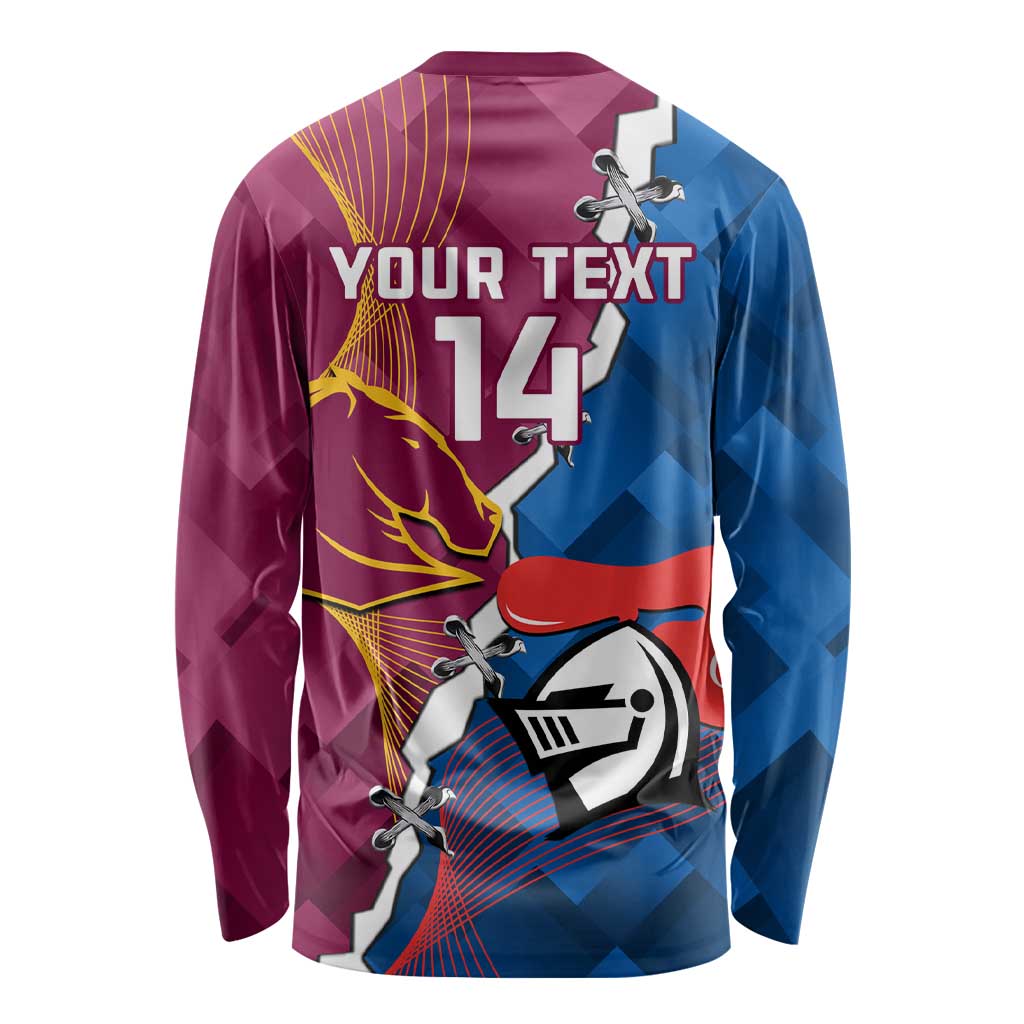 Custom Broncos And Knights Rugby Long Sleeve Shirt Dynamic Version