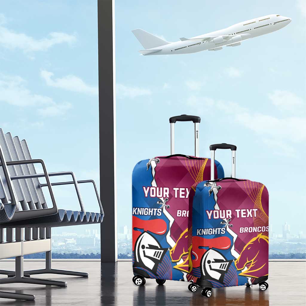 Custom Broncos And Knights Rugby Luggage Cover Dynamic Version