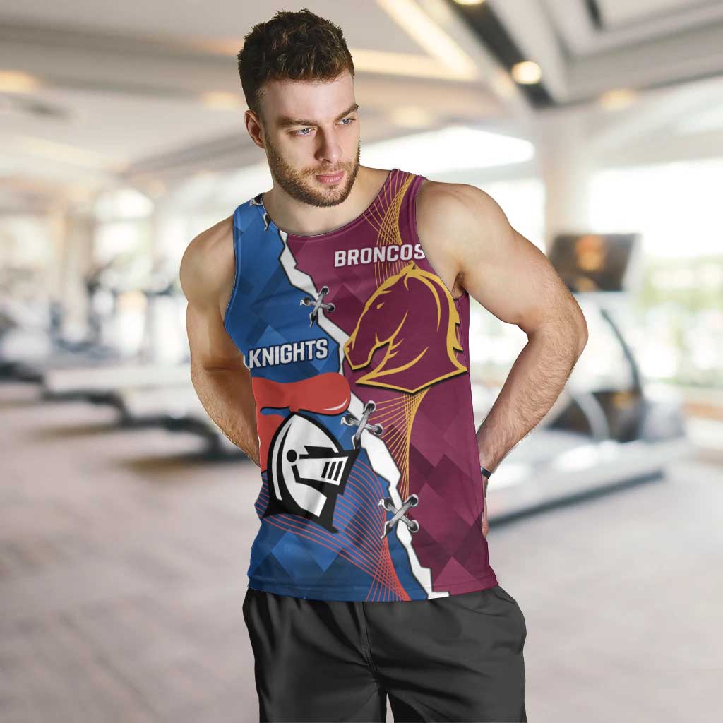 Custom Broncos And Knights Rugby Men Tank Top Dynamic Version