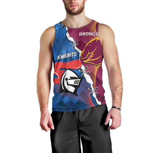 Custom Broncos And Knights Rugby Men Tank Top Dynamic Version