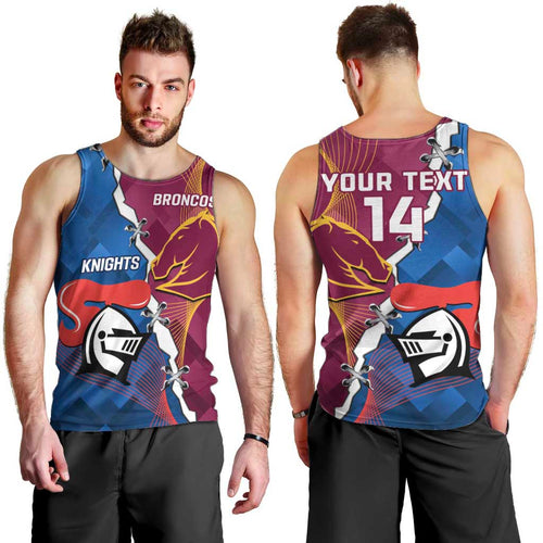 Custom Broncos And Knights Rugby Men Tank Top Dynamic Version