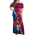 Custom Broncos And Knights Rugby Off Shoulder Maxi Dress Dynamic Version