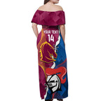 Custom Broncos And Knights Rugby Off Shoulder Maxi Dress Dynamic Version