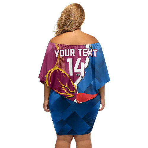 Custom Broncos And Knights Rugby Off Shoulder Short Dress Dynamic Version