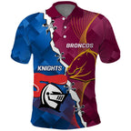 Custom Broncos And Knights Rugby Polo Shirt Dynamic Version