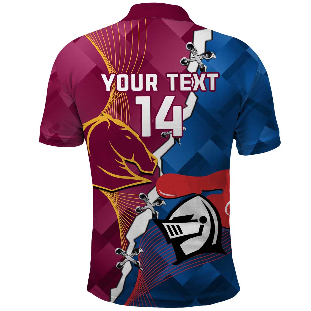 Custom Broncos And Knights Rugby Polo Shirt Dynamic Version