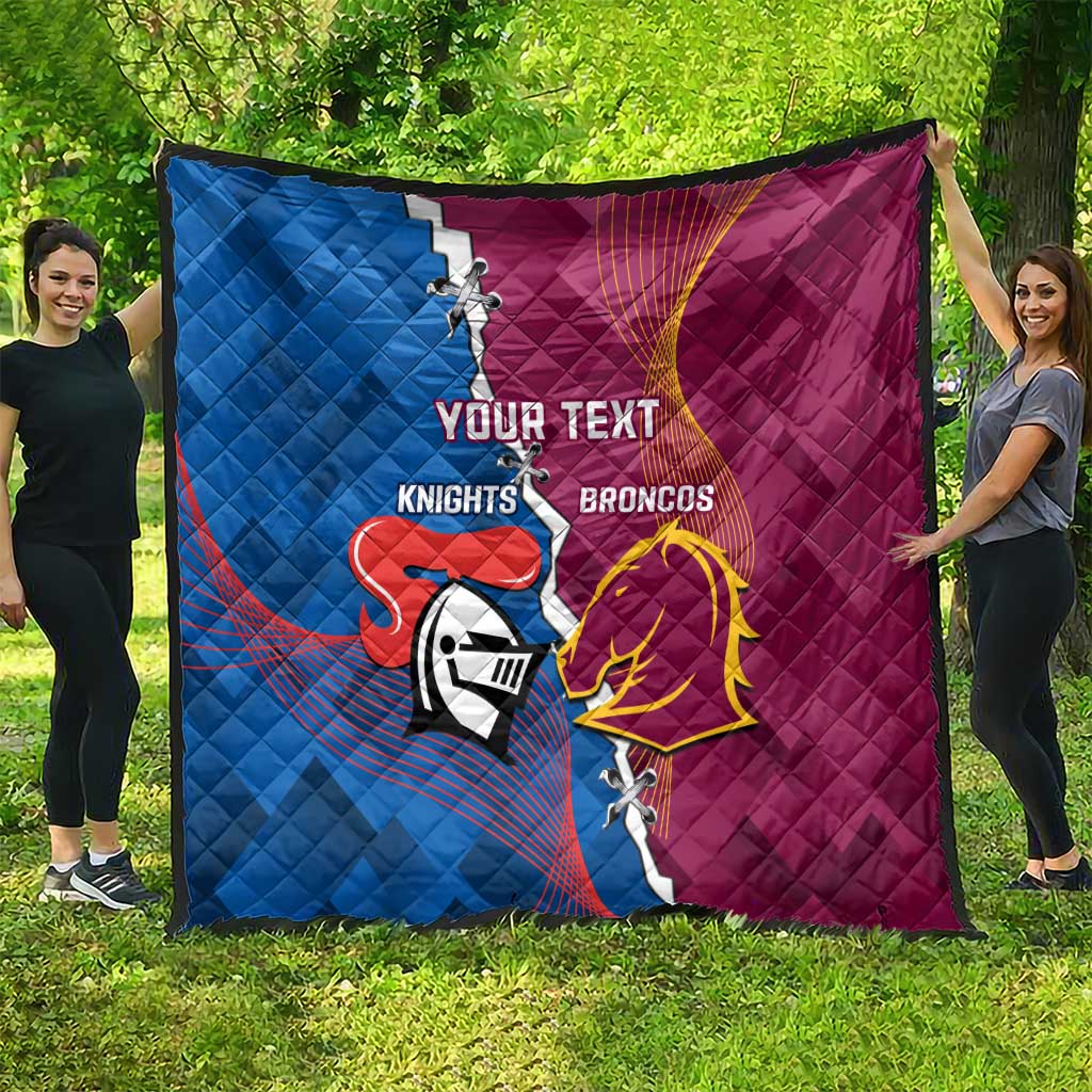 Custom Broncos And Knights Rugby Quilt Dynamic Version
