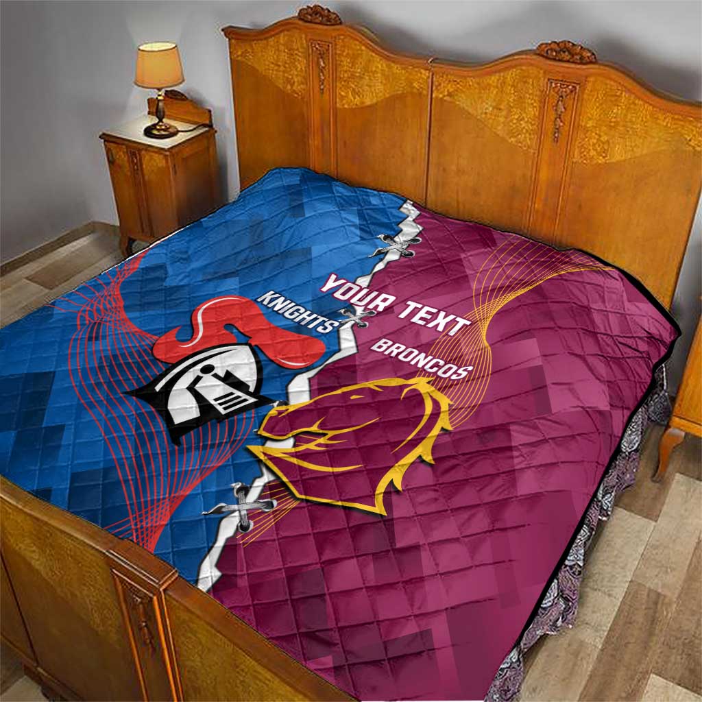 Custom Broncos And Knights Rugby Quilt Dynamic Version
