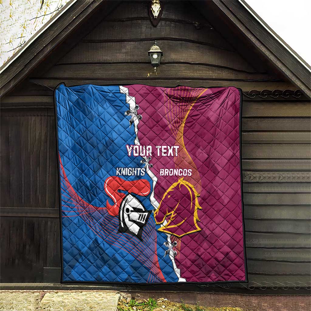 Custom Broncos And Knights Rugby Quilt Dynamic Version