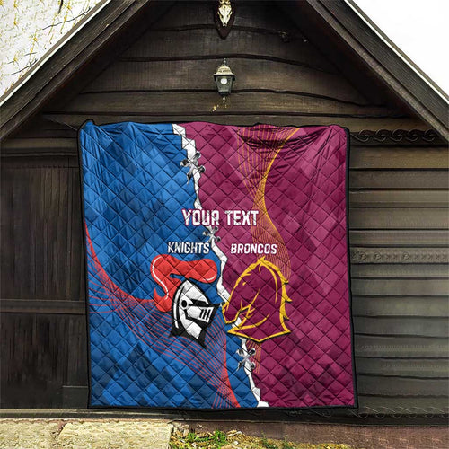 Custom Broncos And Knights Rugby Quilt Dynamic Version