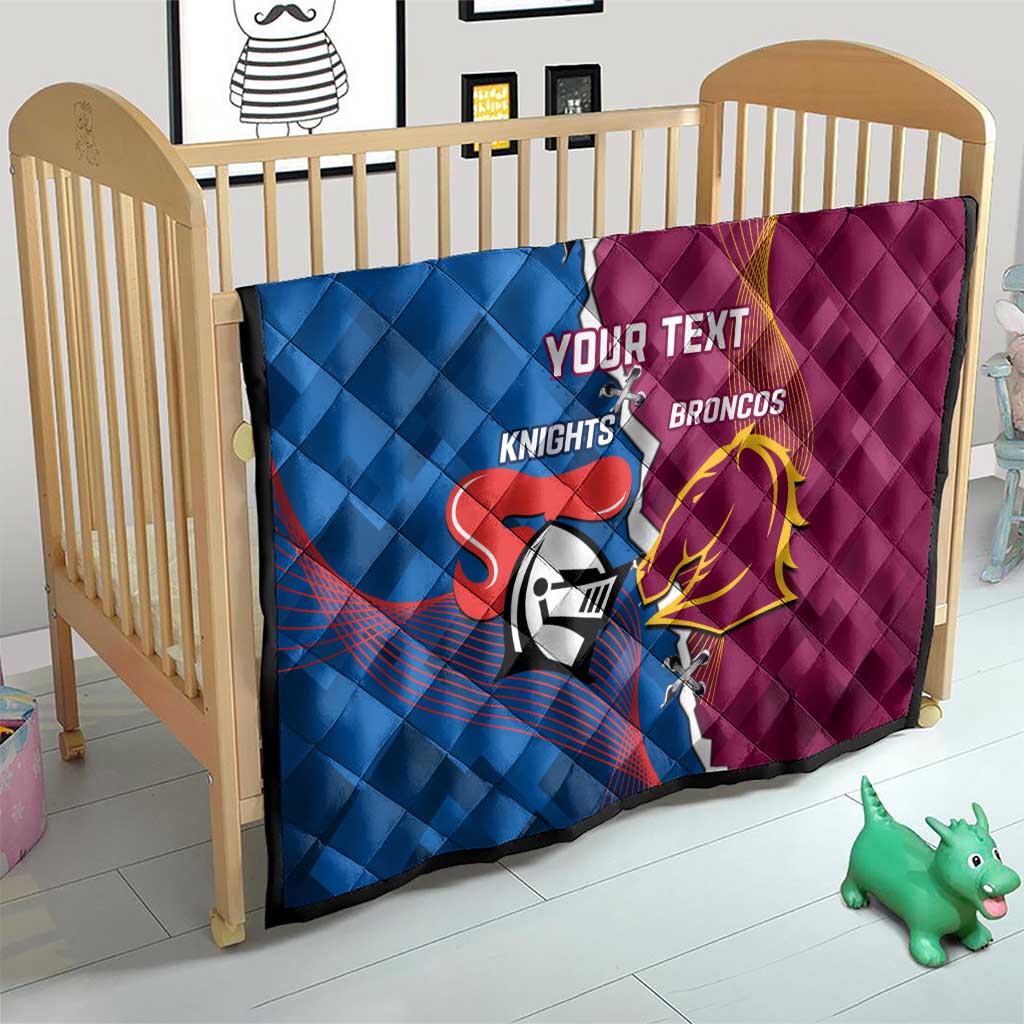 Custom Broncos And Knights Rugby Quilt Dynamic Version