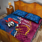 Custom Broncos And Knights Rugby Quilt Bed Set Dynamic Version