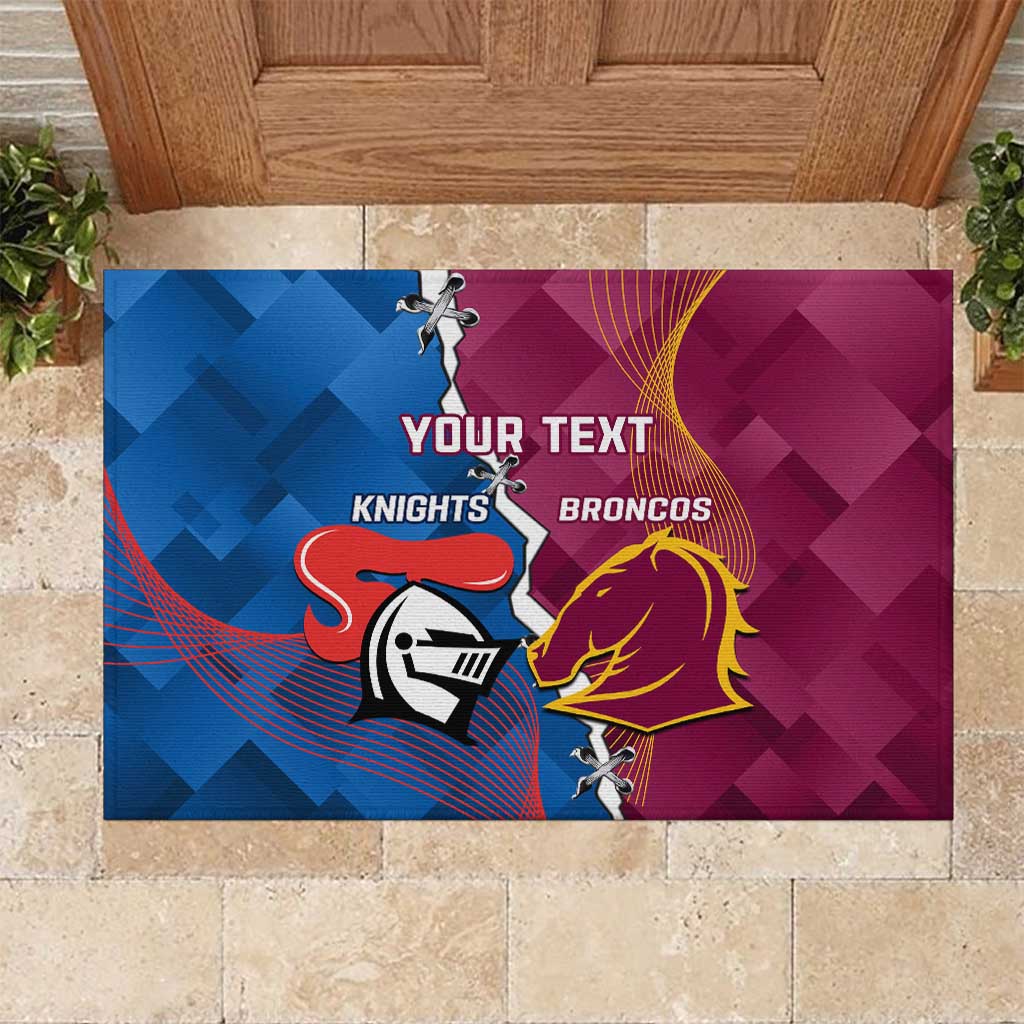 Custom Broncos And Knights Rugby Rubber Doormat Dynamic Version
