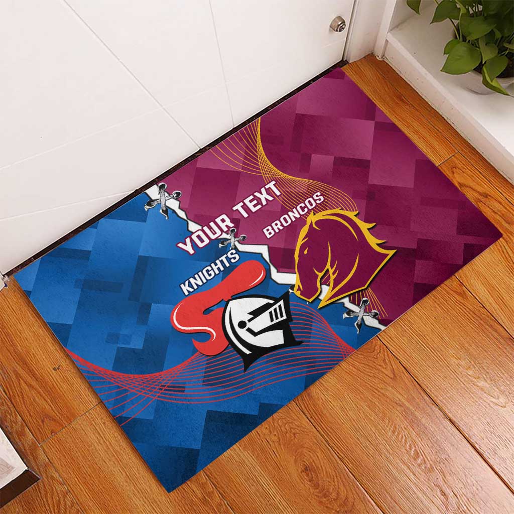 Custom Broncos And Knights Rugby Rubber Doormat Dynamic Version