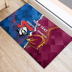 Custom Broncos And Knights Rugby Rubber Doormat Dynamic Version