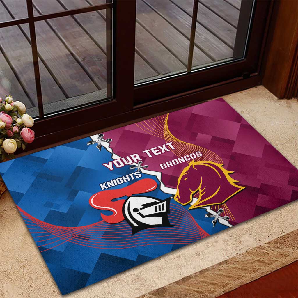 Custom Broncos And Knights Rugby Rubber Doormat Dynamic Version