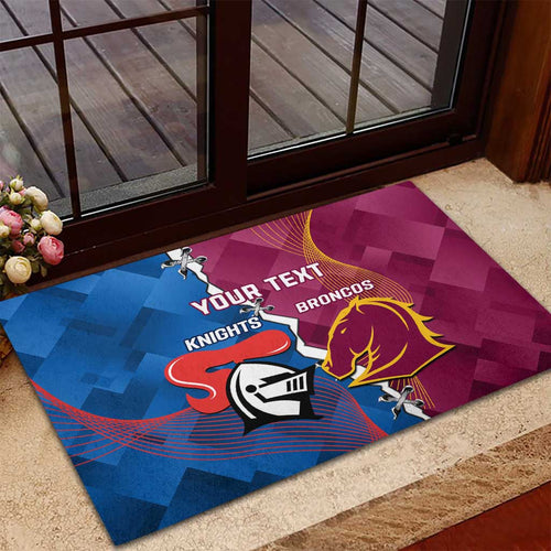 Custom Broncos And Knights Rugby Rubber Doormat Dynamic Version