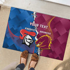 Custom Broncos And Knights Rugby Rubber Doormat Dynamic Version