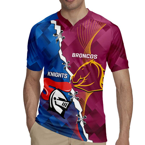 Custom Broncos And Knights Rugby Rugby Jersey Dynamic Version