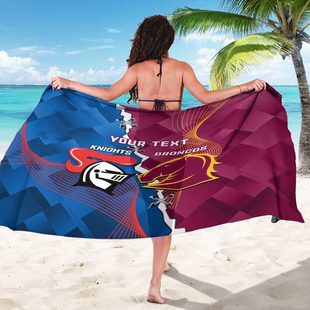 Custom Broncos And Knights Rugby Sarong Dynamic Version
