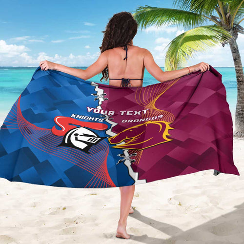 Custom Broncos And Knights Rugby Sarong Dynamic Version