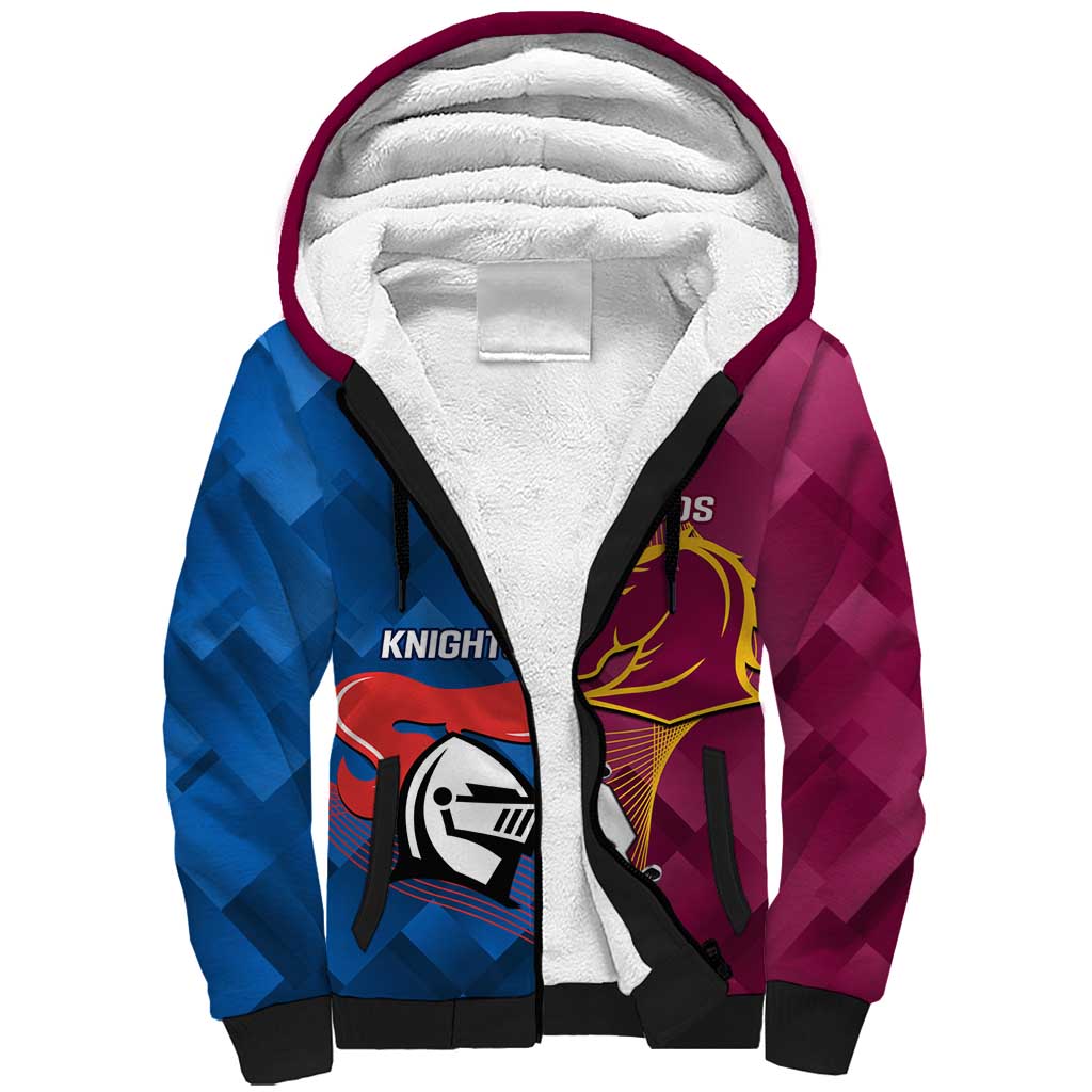 Custom Broncos And Knights Rugby Sherpa Hoodie Dynamic Version