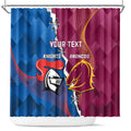 Custom Broncos And Knights Rugby Shower Curtain Dynamic Version