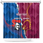 Custom Broncos And Knights Rugby Shower Curtain Dynamic Version